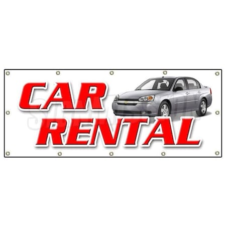 CAR RENTAL BANNER SIGN auto rent daily weekly automobil low rate -  SIGNMISSION, B-120 Car Rental